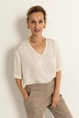 Boxy blouse met V-hals