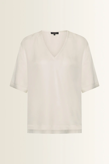 Boxy blouse met V-hals
