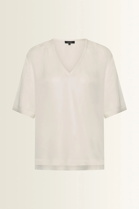 Boxy blouse met V-hals