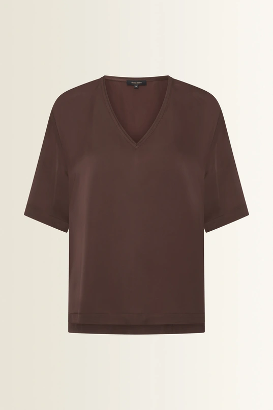 Boxy blouse met V-hals