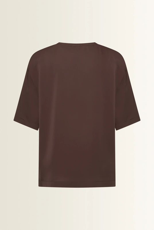 Boxy blouse met V-hals