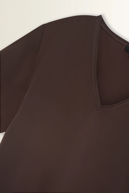 Boxy blouse met V-hals