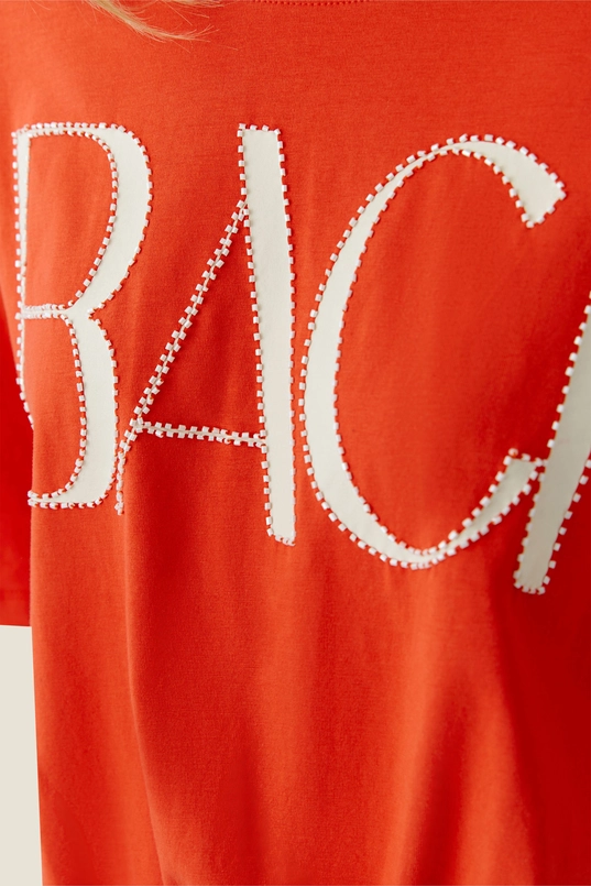 Boxy T-shirt met kralendetails OUI