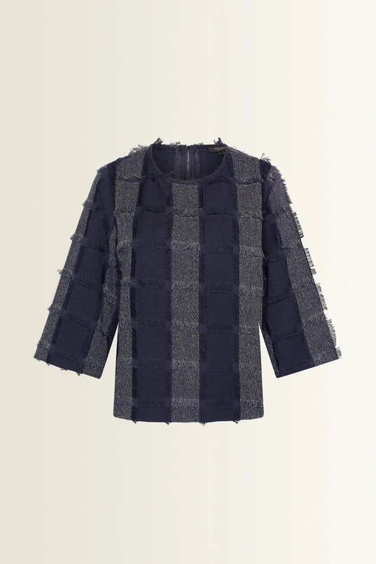 Boxy top met ruitstructuur