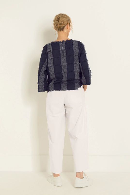 Boxy top met ruitstructuur