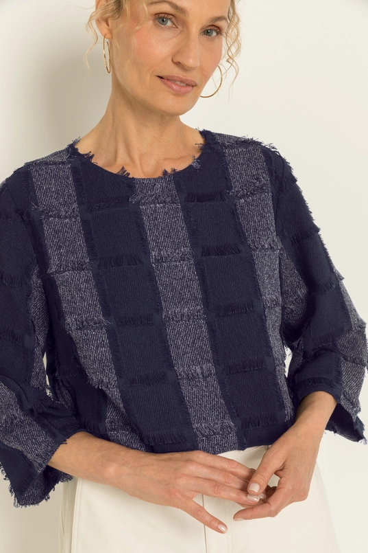Boxy top met ruitstructuur