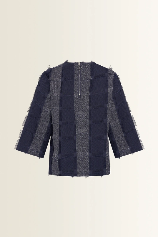 Boxy top met ruitstructuur
