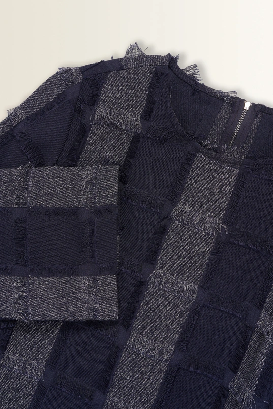 Boxy top met ruitstructuur