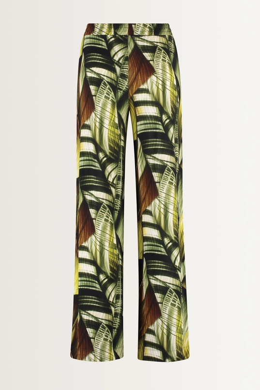 Broek botanische print en wijde pijpen