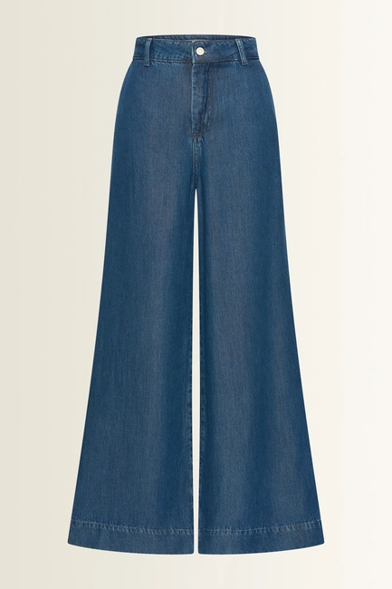 Broek in soepelvallende denim