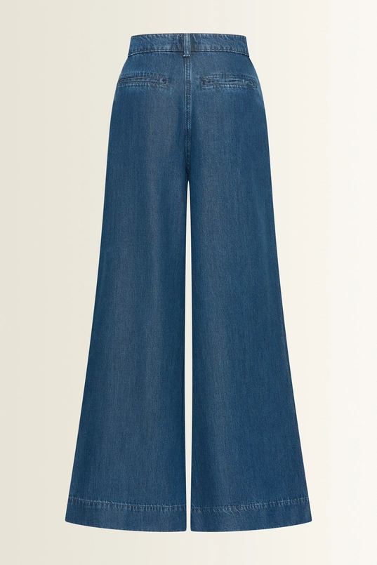Broek in soepelvallende denim