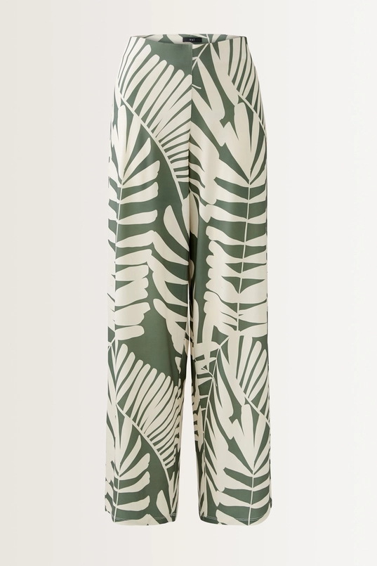 Broek met bladprint OUI