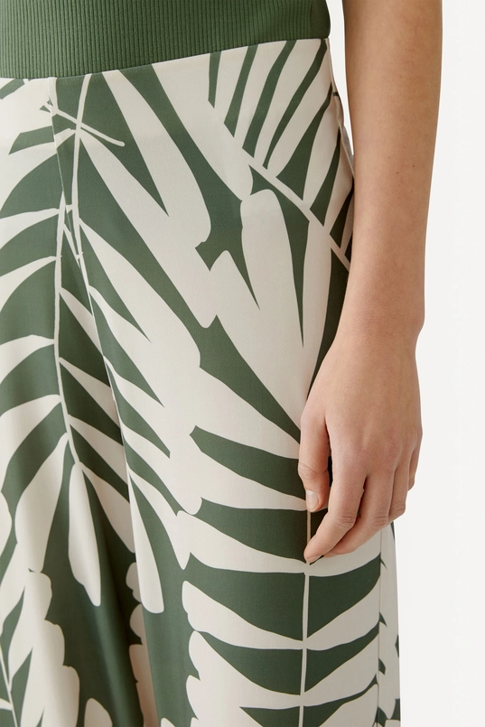 Broek met bladprint OUI