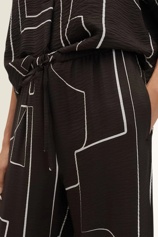Broek met crêpestructuur Cevil graphic Someday