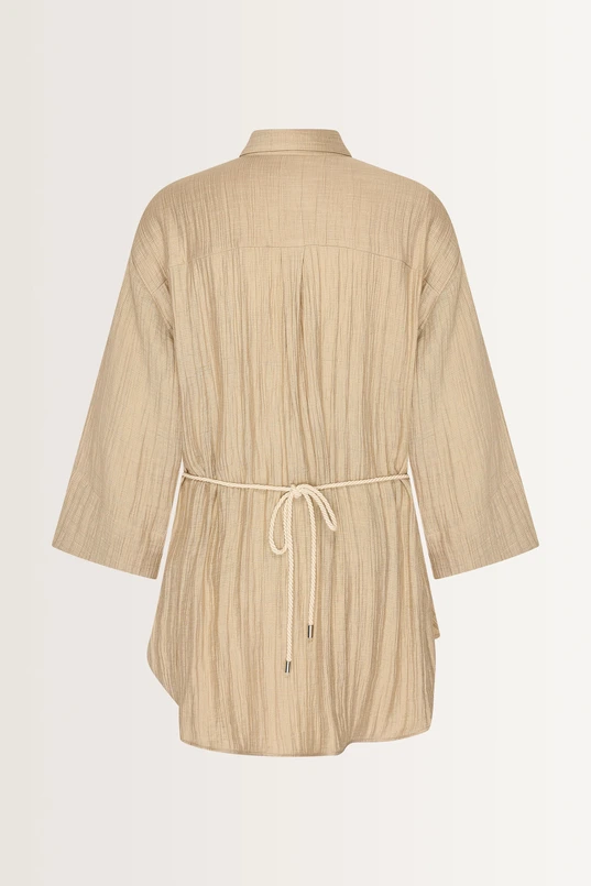 Casual blouse met strikceintuur