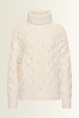 Chunky kabeltrui in wolmix met alpaca