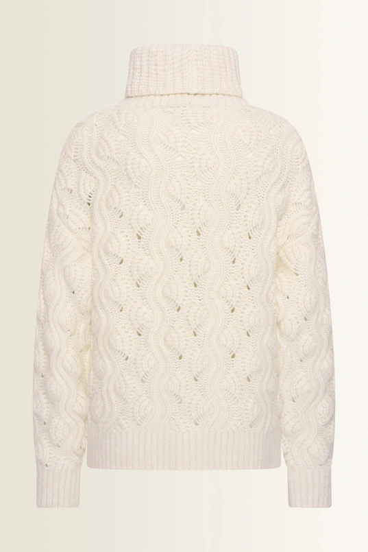 Chunky kabeltrui in wolmix met alpaca
