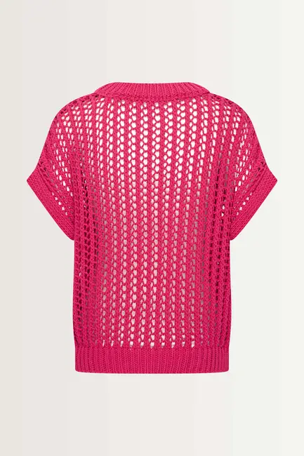 Chunky zomertop met open structuur