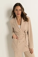 Coolwool blazer met strikceintuur