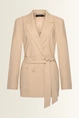Coolwool blazer met strikceintuur