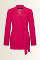 Coolwool blazer met strikceintuur