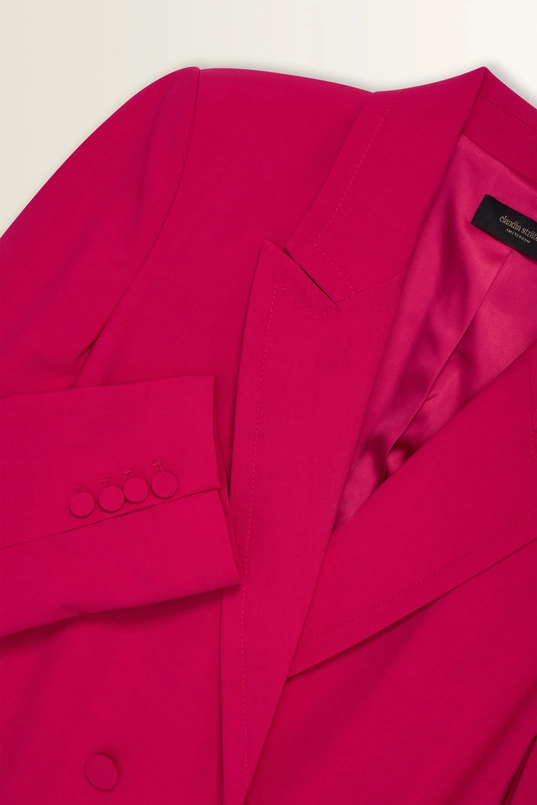 Coolwool blazer met strikceintuur