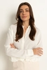 Cropped blouse met elastische zoom