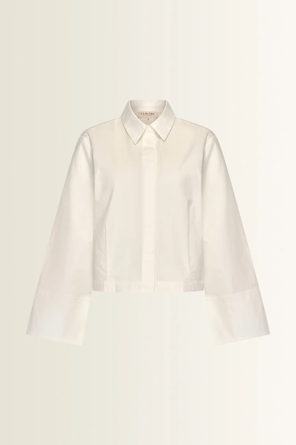 Cropped blouse met overhemdkraag