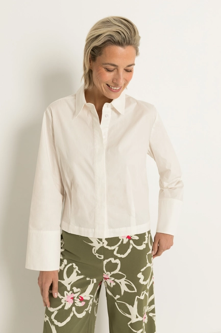 Cropped blouse met overhemdkraag