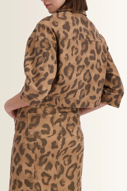 Cropped jack met luipaardprint Monari