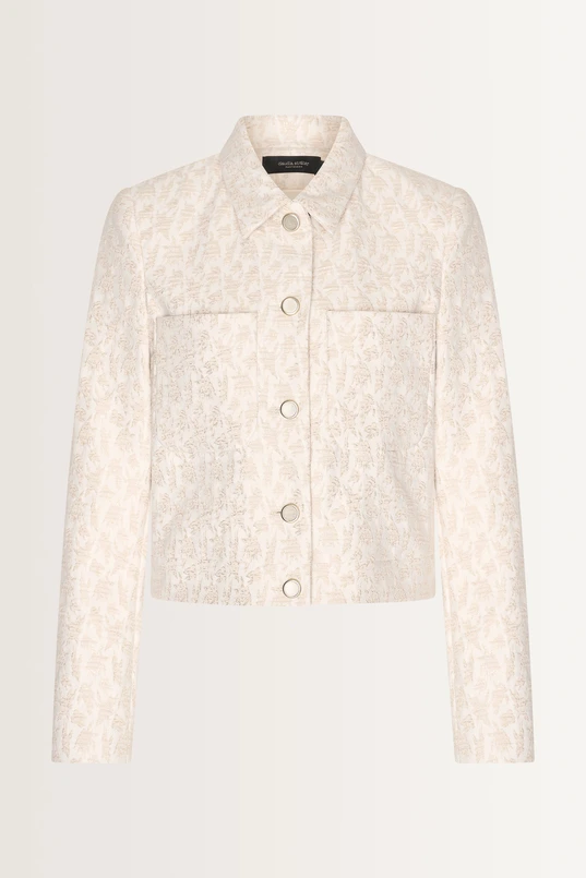 Cropped jacquard blazer