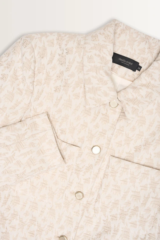 Cropped jacquard blazer