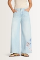 Cropped jeans met borduursel Palazzo Cambio