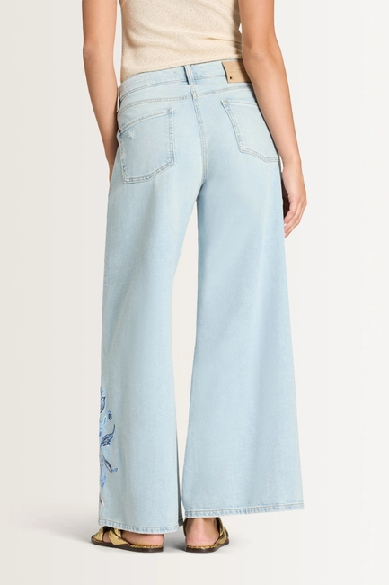 Cropped jeans met borduursel Palazzo Cambio