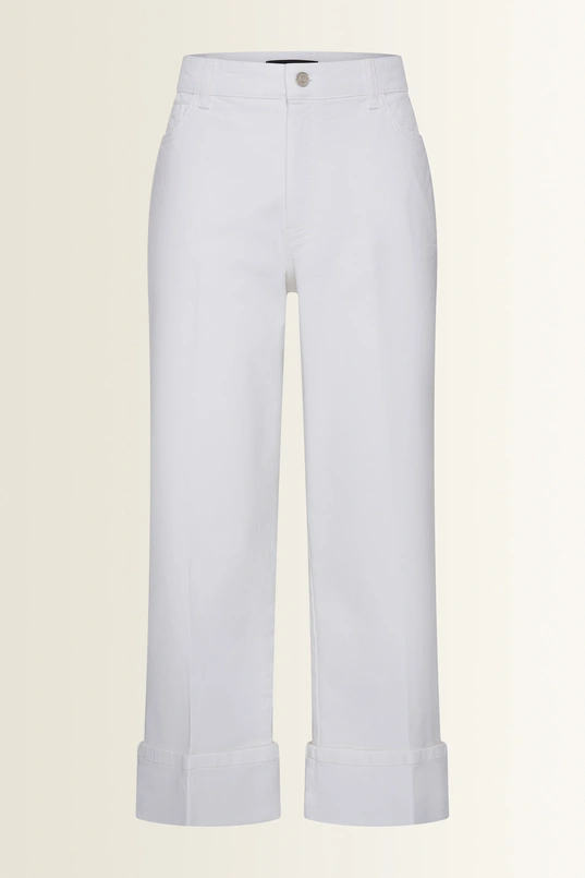 Cropped jeans met brede omslag