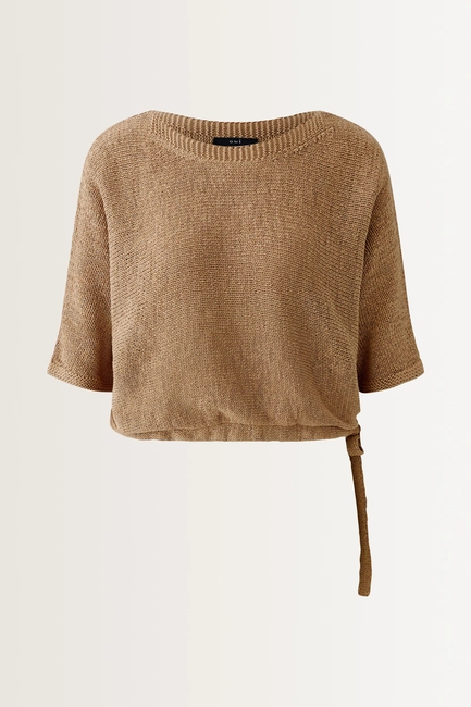 Cropped pullover met trekkoord OUI