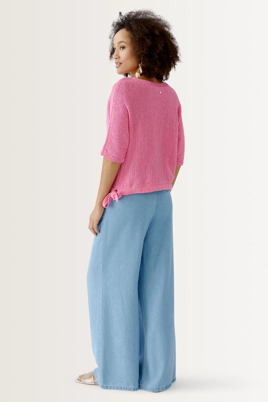 Cropped pullover met trekkoord OUI