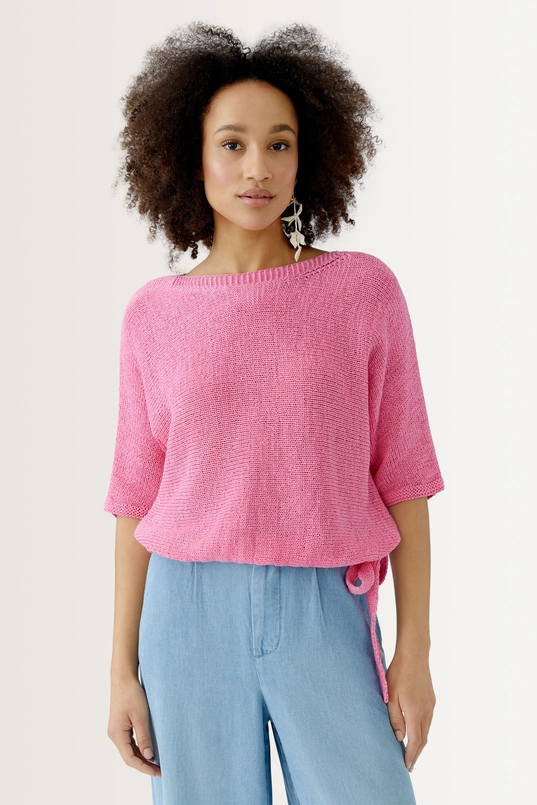 Cropped pullover met trekkoord OUI