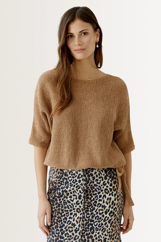 Cropped pullover met trekkoord OUI