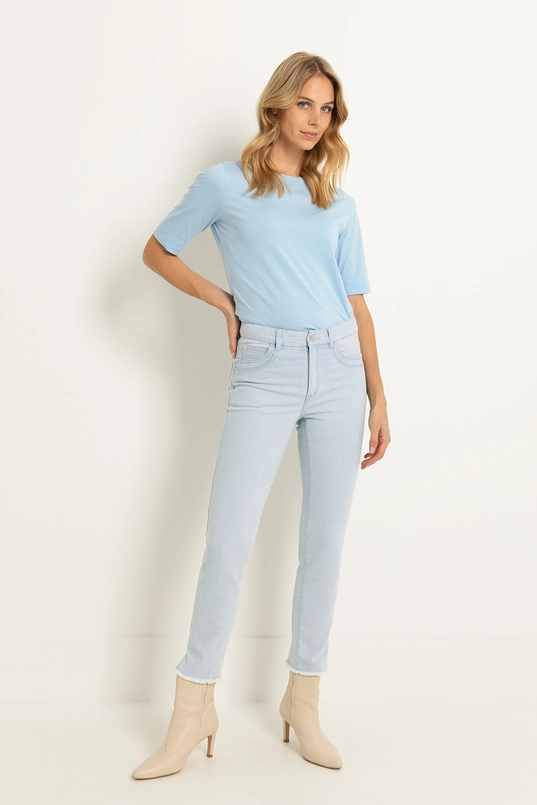 Cropped skinny jeans met onafgewerkte zoom