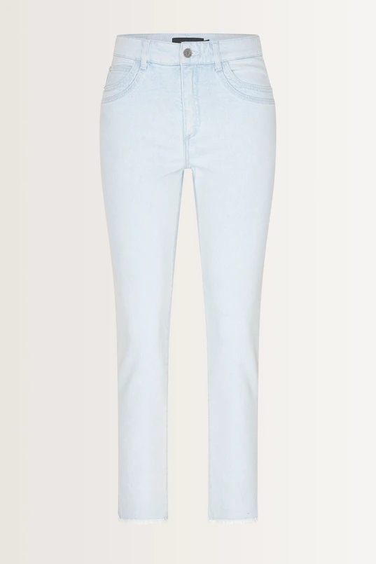 Cropped skinny jeans met onafgewerkte zoom