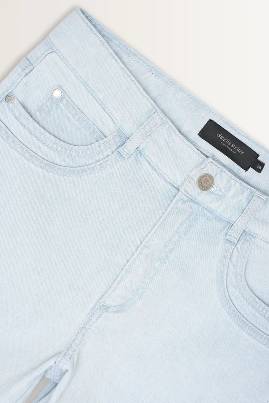 Cropped skinny jeans met onafgewerkte zoom