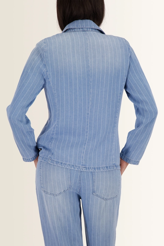 Denim blazer met krijtstreep Monari