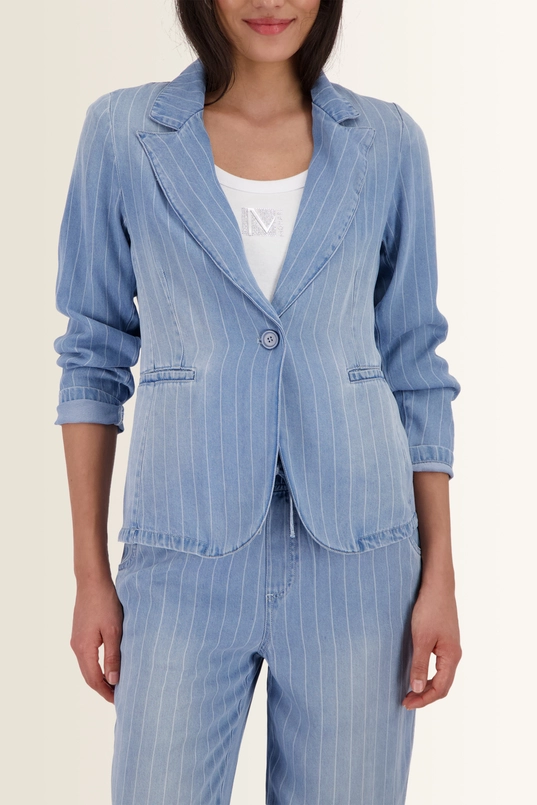 Denim blazer met krijtstreep Monari
