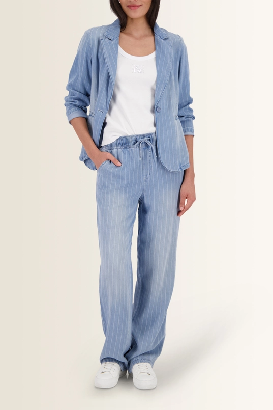 Denim blazer met krijtstreep Monari