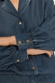 Denim blouse met aantrekkoord