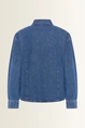 Denim blouse met barrelmouwen
