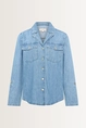 Denim blouse met klepzakken