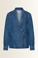 Denim blouse met overslag