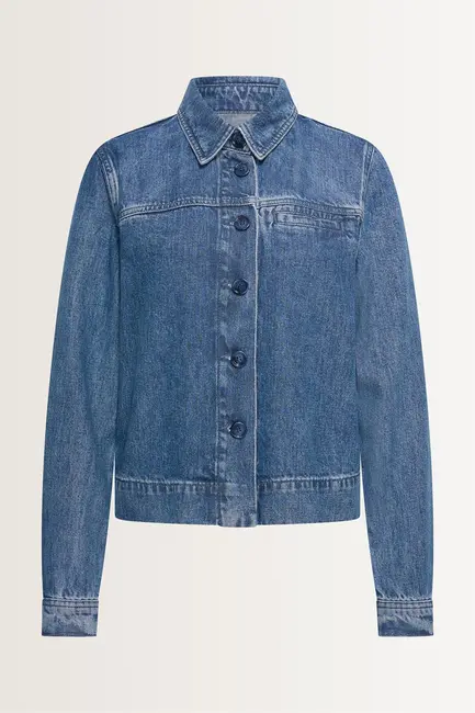 Denim blouse met plooidetail